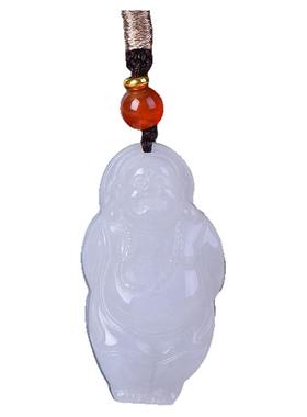 白色金丝玉玉佛吊坠男女项链配饰
