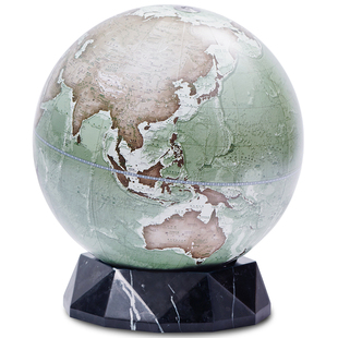 大理石底座】宏微地球仪25cm轻奢手工摆件书房客厅玄关开业贺礼品