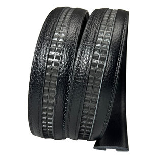 无扣皮带男真皮头层牛皮不带头全卡槽男士爸爸商务自动扣无头带条