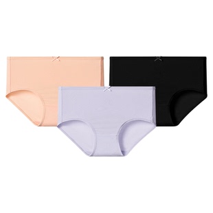 古今女冰丝安全内裤新款透气弹力性感舒适柔软中腰三角短裤3条装