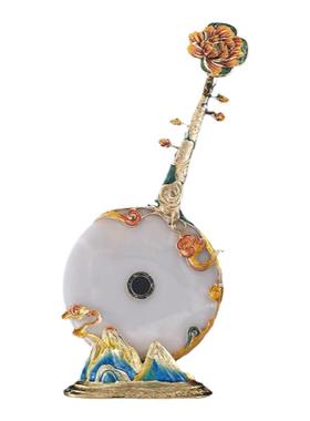 珐琅彩玉石平安扣玄关摆件