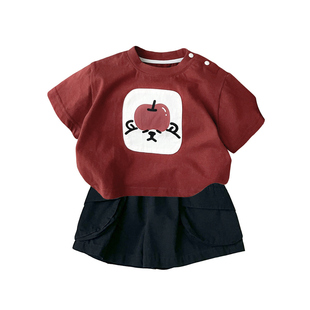 男宝套装衣服夏季薄款男童夏装周岁礼服短袖T恤上衣休闲短裤两件