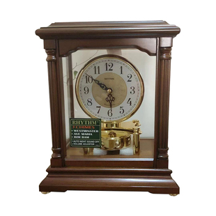 正品RHYTH日本丽声三重敲钟旋转客厅办公室玄关实木座钟CRH176