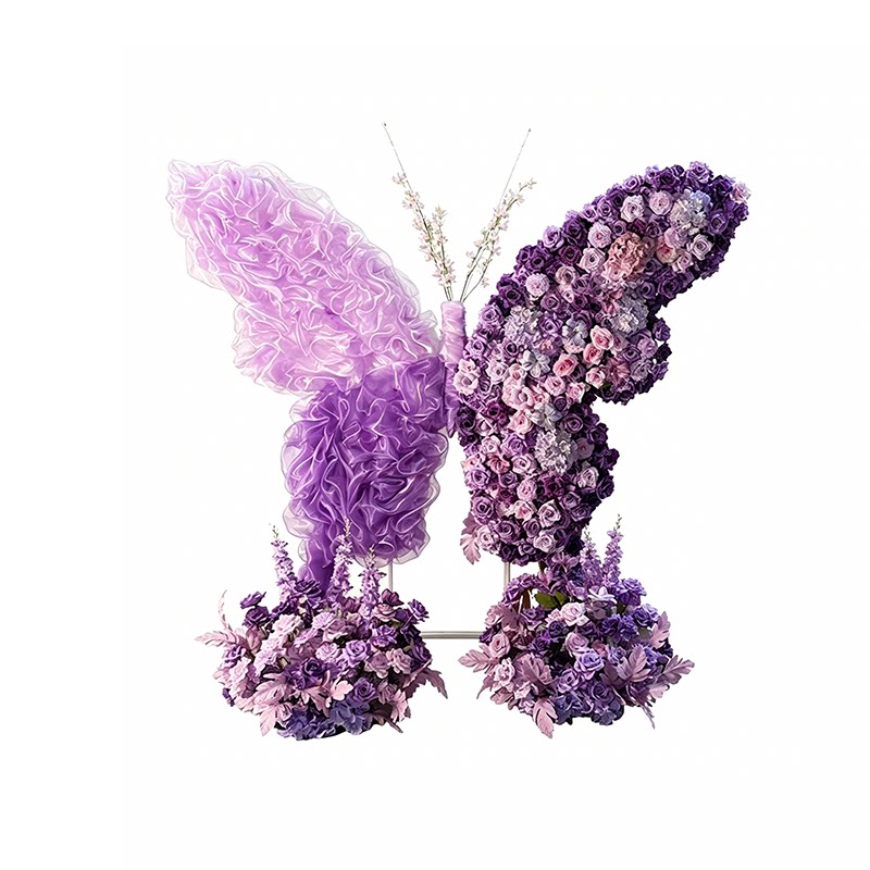 网纱绢花蝴蝶婚庆宴仿真蝴蝶花艺