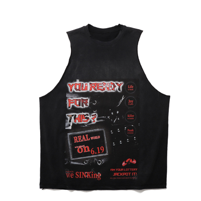SINKing现实游戏朋克印花背心