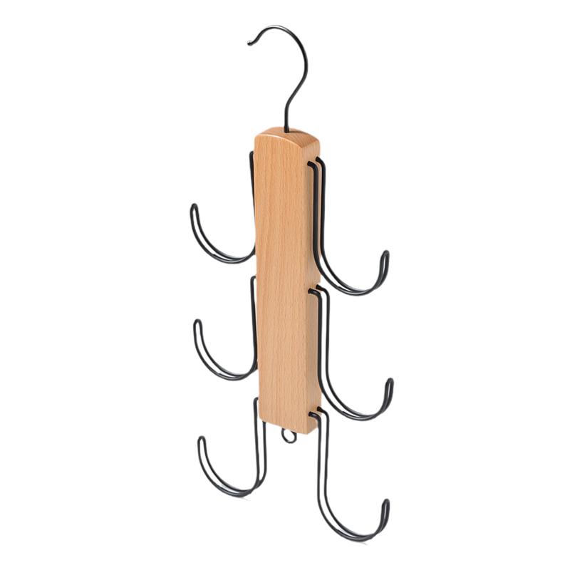多功能木质挂钩围巾丝巾吊带皮带领带内衣包包帽子收纳衣架省空间