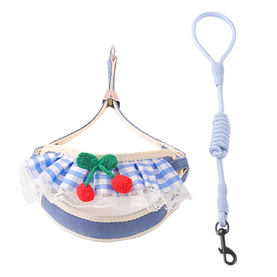 小狗狗牵引绳背心式小型幼犬博美泰迪比熊胸背带狗链子可爱遛狗绳