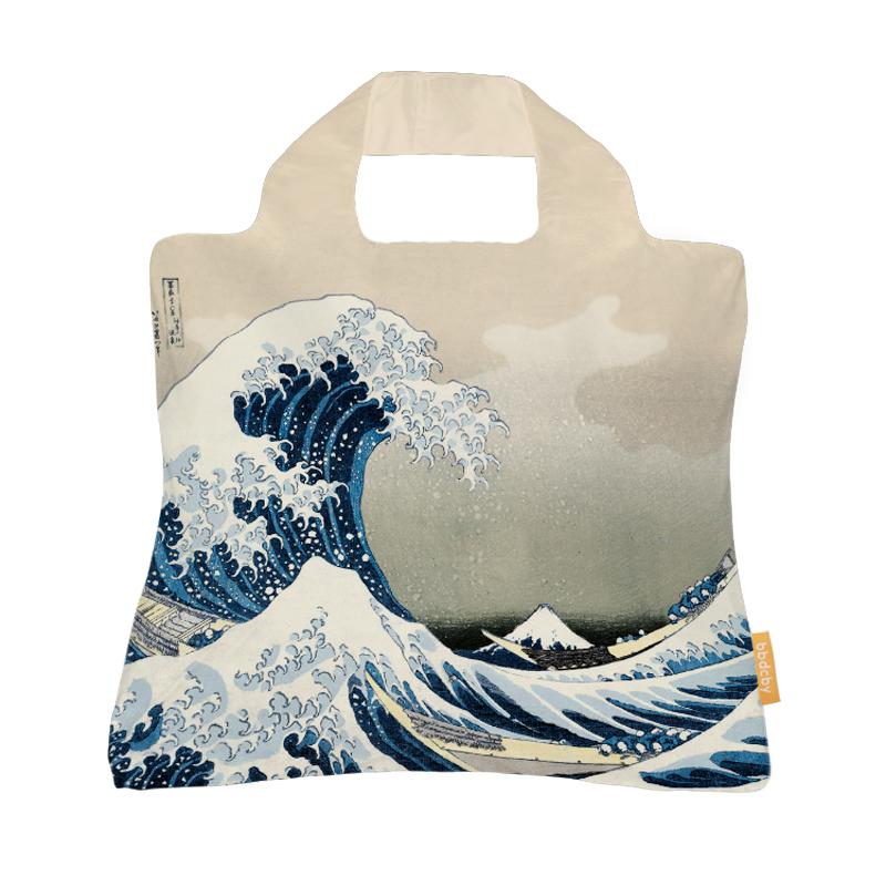 浮世绘海浪经典折叠环保购物袋手提袋单肩包收纳袋礼品袋妈咪包