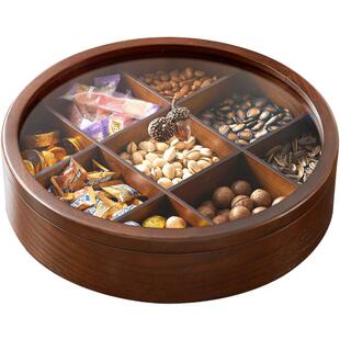 过年干果盒客厅茶几家用九宫格水果盘坚果糖果盒新年零食收纳盒