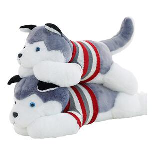 哈士奇公仔半成品单身狗抱枕毛绒玩具皮壳狗狗泰迪DIY皮壳