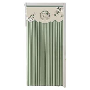 新中式门帘免打孔防蚊帘家用卧室房间隔断帘纱帘透光不透人隐私帘