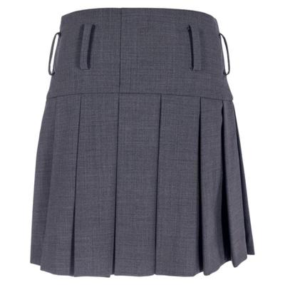 SHORT SENTENCE /短句学院风女士低腰宽边百褶灰色短裙银泰301574