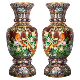 清仓北京景泰蓝花瓶净高2米落地大瓶子别墅会议厅酒店大堂铜摆件