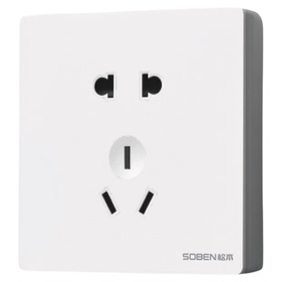 soben松本旗舰店A5五孔插座16a空调家用暗装86型开关插座面板多孔