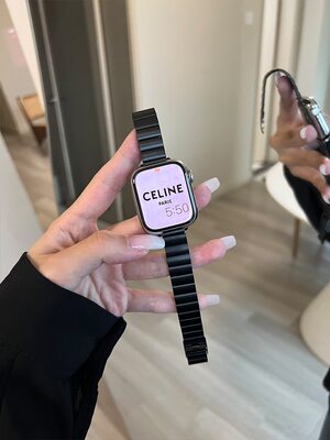 适用苹果手表S7表带不锈钢applewatch细款金属钢带iwatch6SE5男女