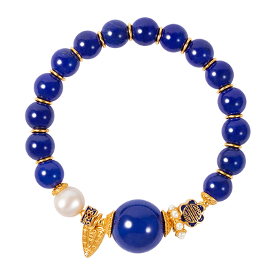 蓝禅珠梦系列天然青金石手串女