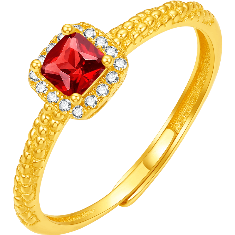 六桂福S925银镶嵌戒指送女友礼物