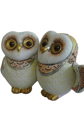 摆设猫头鹰不看家居客厅隔板摆件