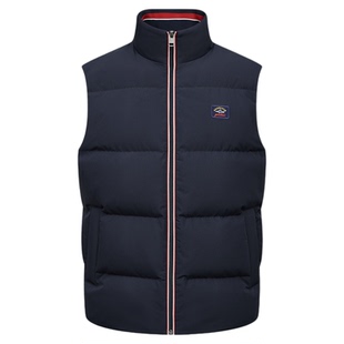 【白鹅绒】德鲨男士立领羽绒马甲2025冬季新款保暖外套男