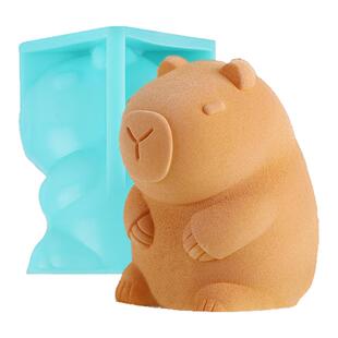 卡皮巴拉慕斯硅胶模具定制食品级甜品可爱卡通蛋糕水豚动物磨具