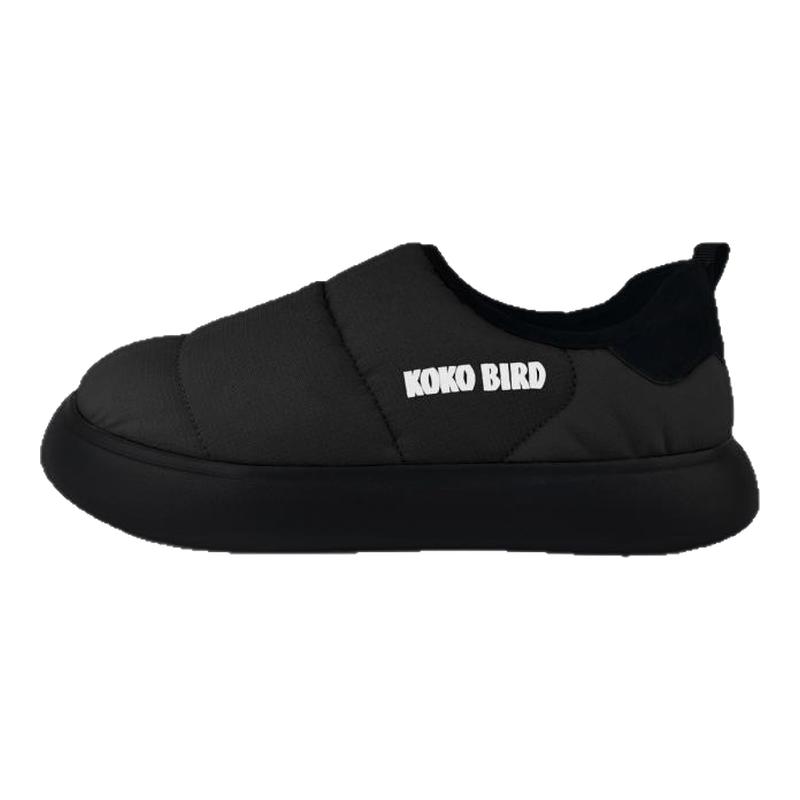 日本KOKOBIRD棉拖鞋女外穿防滑加绒居家面包鞋包跟厚底棉鞋男冬