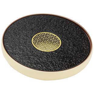 茶盘家用干泡小茶台汝窑圆盘乌金石茶托盘2026新款大容量茶具套装