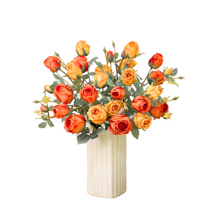 仿真高档花玫瑰仿真花假花干花花束客厅摆设客厅餐桌装饰花艺摆件