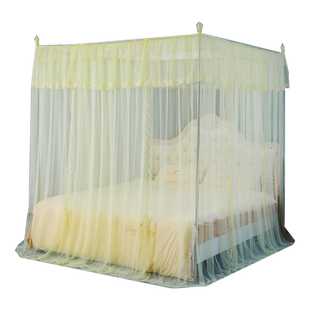 睡安蚊账新款家用加厚不锈钢加密三门落地卧室1.8米大床宫廷蚊帐