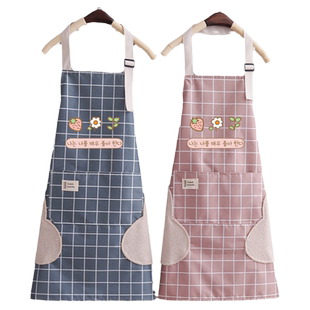 防水防油围裙男女士2024新款夏季薄款家用厨房围腰网红工作服罩衣