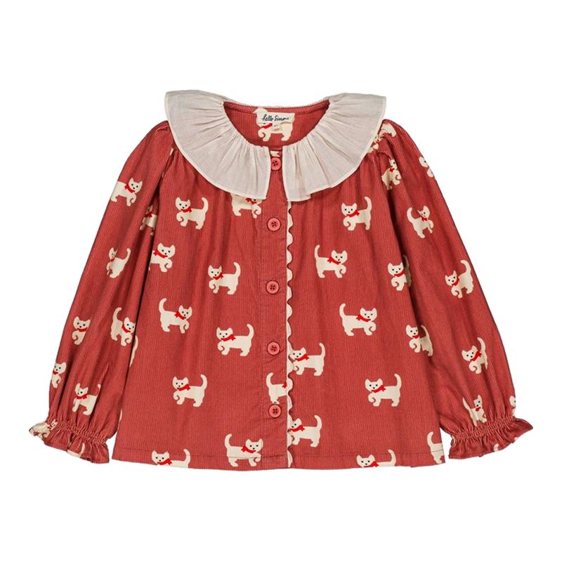 Little现货 法国 hello simone FW26秋冬女宝小狗上衣长裤套装