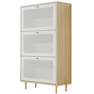 YDD非实木 钢制鞋柜家用门口柜子楼道外入户玄关储物柜一体原木风