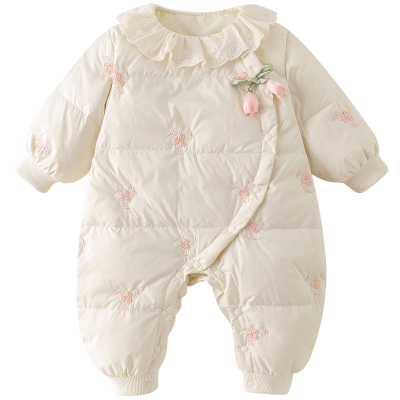 婴儿秋冬季轻薄羽绒连体衣外出服