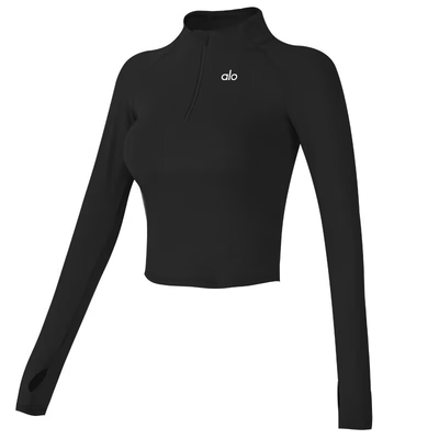 ALOACTIVE半拉链瑜伽服女修身立领运动T恤健身普拉提长袖上衣