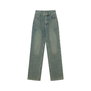 Jamor加墨时尚复古做旧牛仔裤2025秋冬新款直筒显瘦裤子