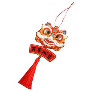 过年礼盒春节包装盒装饰挂件吊坠新年吊牌礼品盒挂饰配件醒狮流苏