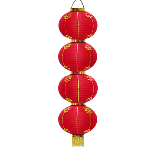 三四五连串红灯笼串定制户外防水韩式折叠舞蹈新年元旦灯笼串挂饰