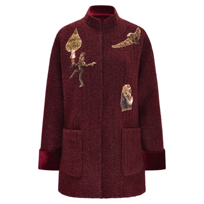 M essential 马凯【爵头粗纺 工坊铁艺钉珠 立领外套】no退可换