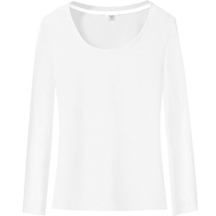 2025初秋新款卡其色V领打底衫女装长袖纯棉修身百搭t恤秋衣女上衣