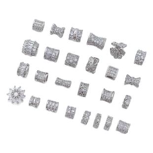 强保色白K色镶锆石隔珠diy饰品配件串珠隔片小蛮腰路路通配珠材料