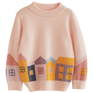 儿童羊绒衫女童双股厚宝宝保暖打底衫中大童针织毛衣洋气秋冬新品