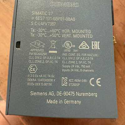 议价6Es7 1316Bf010Ba0 8 Channels 24Vdc适用
