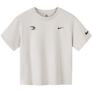 Nike 3brand童装男童短袖T恤夏季儿童上衣2026新款大童运动半袖棉