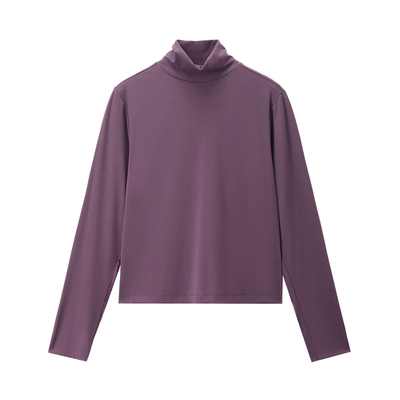 GC长袖弹力针织印花高领T恤