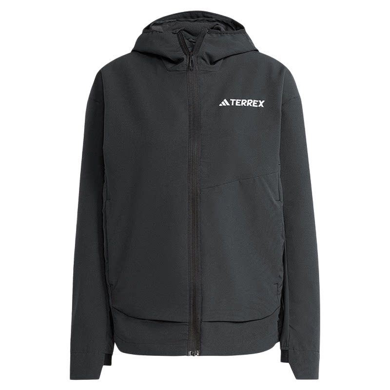 Adidas阿迪达斯女子TERREX户外运动连帽软壳衣外套IX1487 IX1485