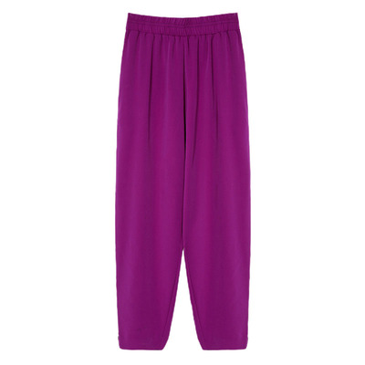 大码女裤胖mm潮显瘦哈伦9分裤200斤休闲裤加肥加大宽松直筒九分裤