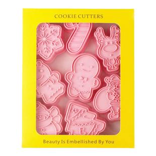 圣诞节饼干模具3d立体翻糖糖霜姜饼人圣诞老人曲奇按压模烘焙工具