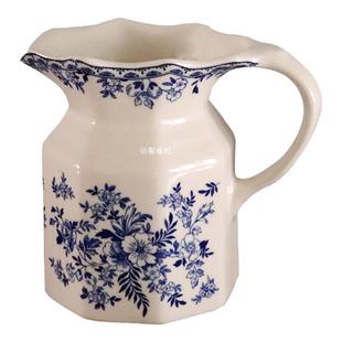 复古客厅装饰品花插花瓶凉水壶陶瓷釉下彩青花瓷风格家用摆件