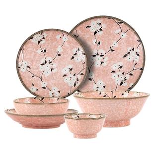日本千代源陶瓷碗碟套装家用碗盘釉下彩餐具日式米饭碗汤碗钵盘子