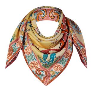 嫵WOO【礼赠推荐】云昭万吉真丝方巾女桑蚕丝故宫国风穿搭丝巾