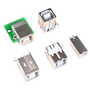 B型USB插座插头插口B母B公方口BF转接板接口母座方头打印机D型口